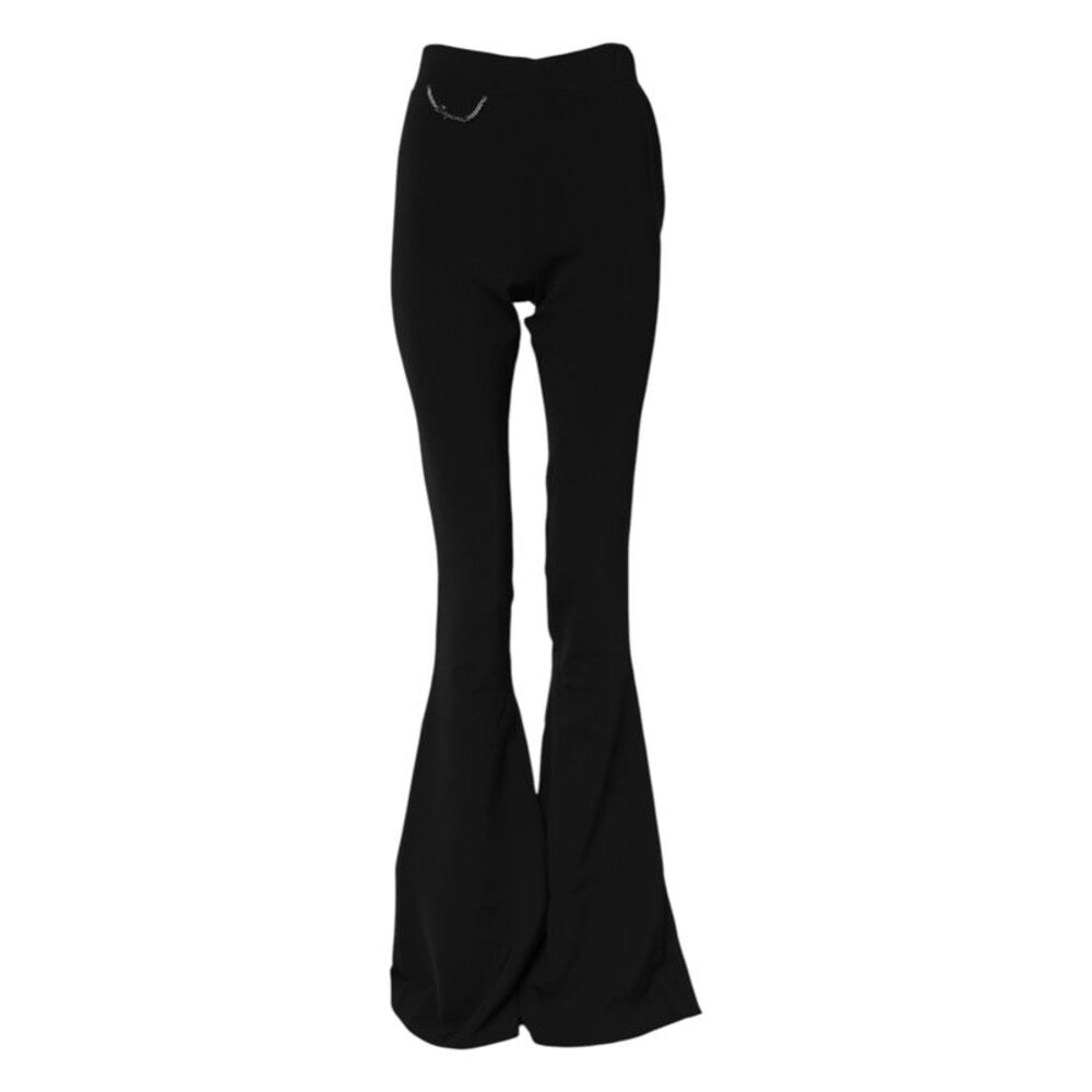 Dsquared² Black Polyester High Waisted Flared Women's Pants